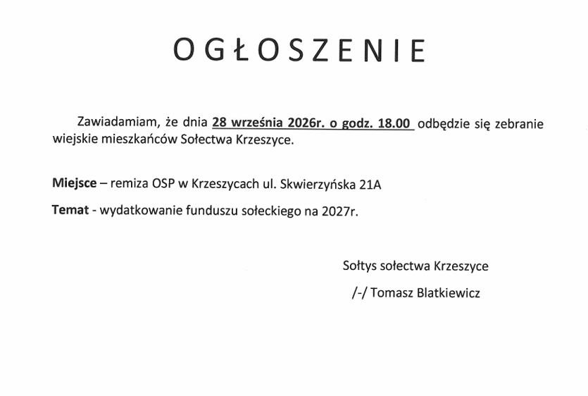 ogloszenie